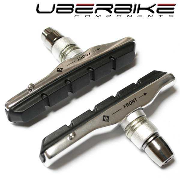 Uberbike Shimano XT XTR Compatible Cartridge V Brake Pads Polished Silver