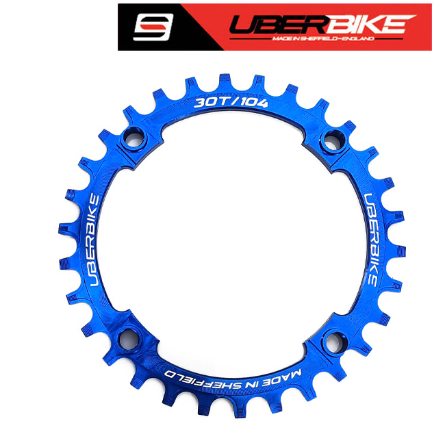Uberbike Made in Sheffield blue chainring - size 30T.