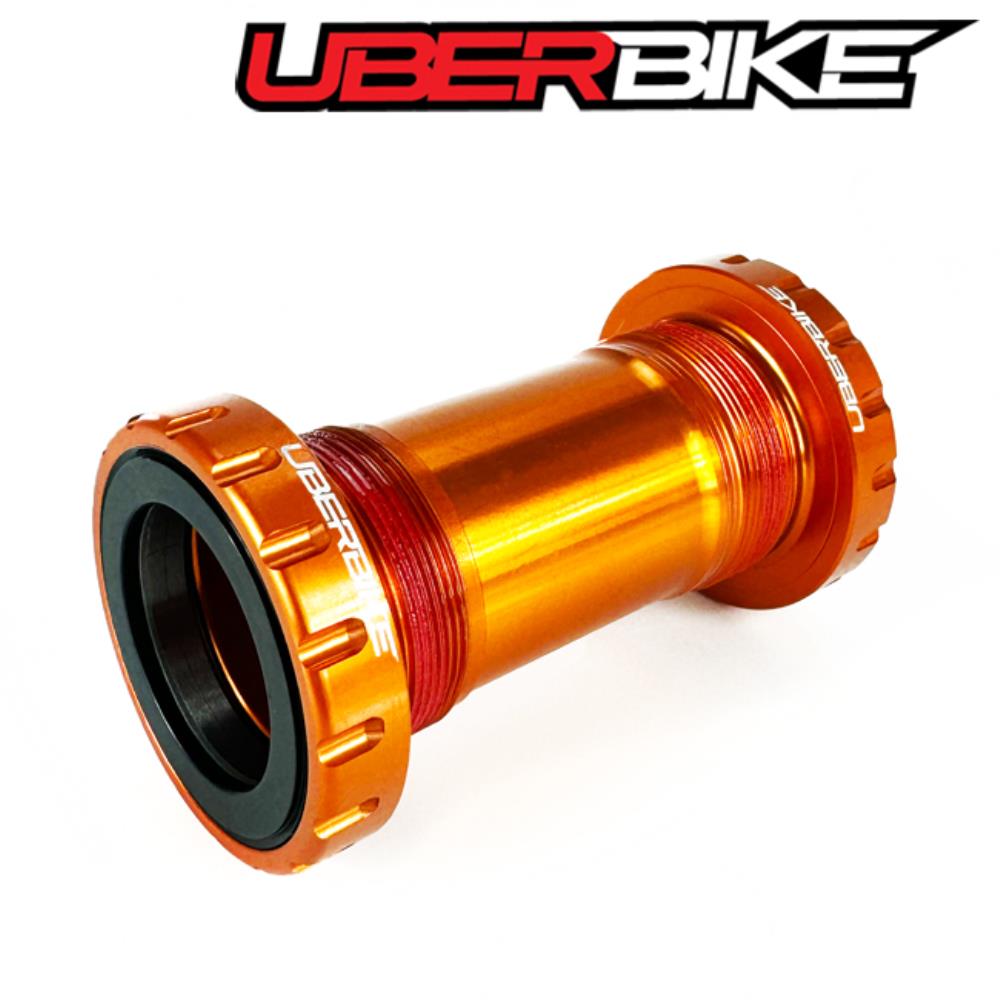 Uberbike BB386 30mm Threaded 68/73mm MTB/Road Bottom Bracket - Orange.