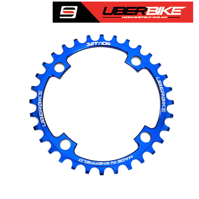 Uberbike Made in Sheffield blue chainring - size 32T