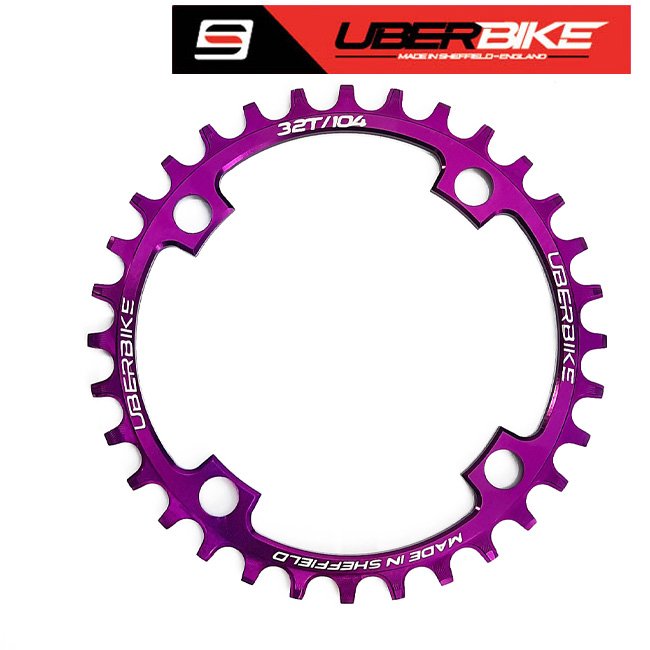 Uberbike Made In Sheffield Purple Chainring size 32T.