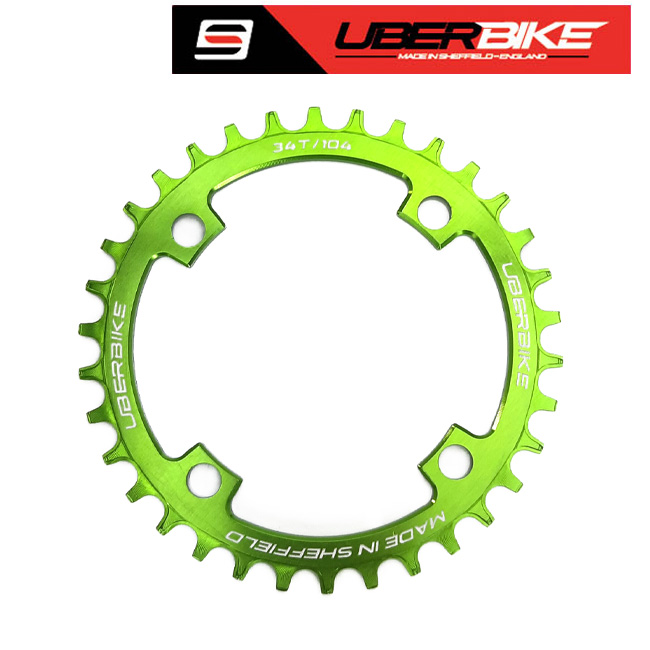 Uberbike Made in Sheffield Chainring in green size 34T.