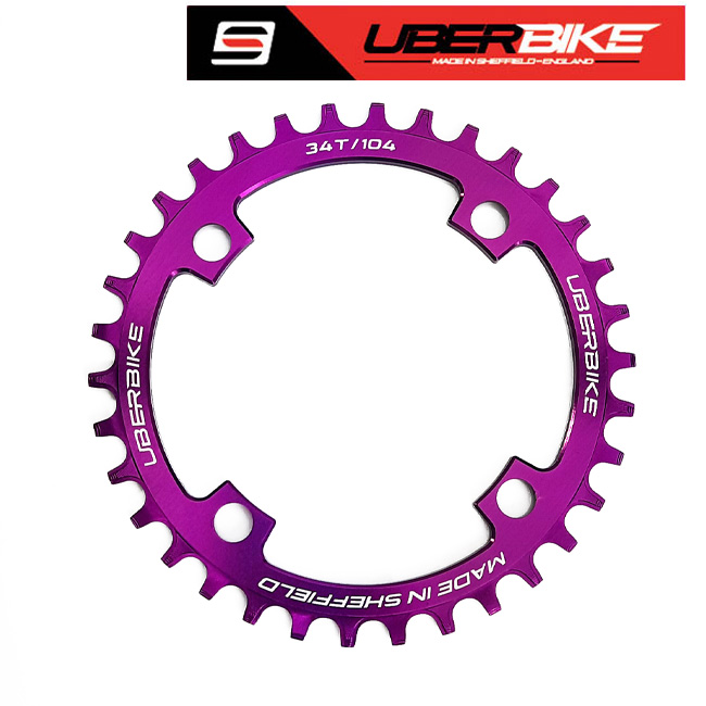Uberbike Made In Sheffield Purple Chainring size 34T.