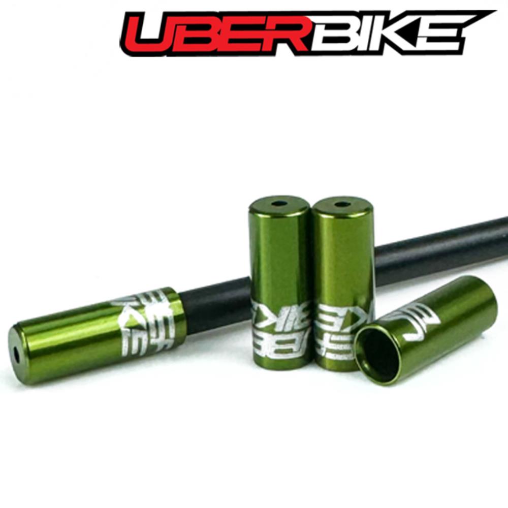 Uberbike Performance Series Sealed Alloy Ferrules - Khaki Green.
