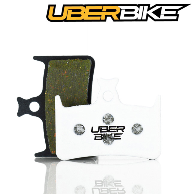 White Race Matrix disc brake pad to fit Hope E4 with Uberbike logo across the middle of it.
