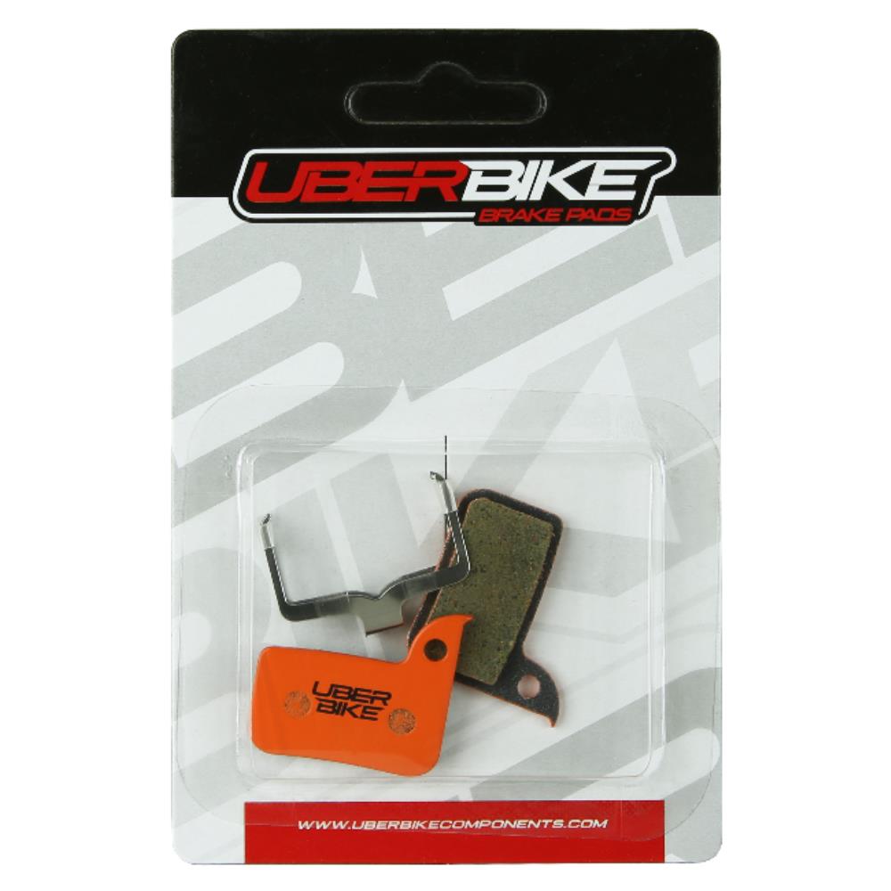 Uberbike Force Kevlar Disc Brake Pads in packaging, with Uberbike Logo in middle.