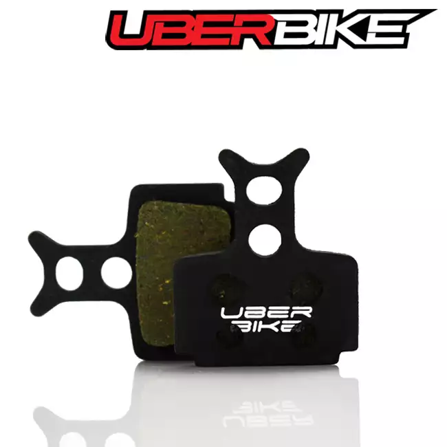 Uberbike Black Semi Metallic disc brake pads for Formula 2 piston brakes.
