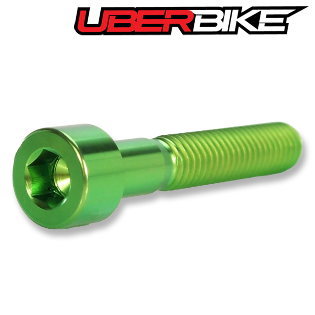Uberbike Titanium Aheadset Preload Upgrade Bolt - in green colour.