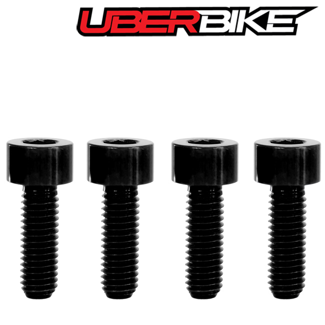 Colour black M5x15 Avid / Hope Titanium Brake Lever Bolt Upgrade Kit 4 bolts in a row.