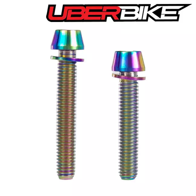 Two Uberbike Titanium Bolts - in oil slick colour.