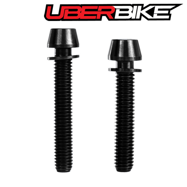 Two Uberbike Titanium black Mount Bolts.