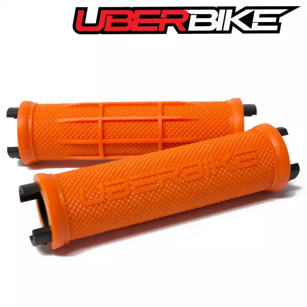 Uberbike Orange Half Waffle Grip Inserts with Uberbike logo across them.