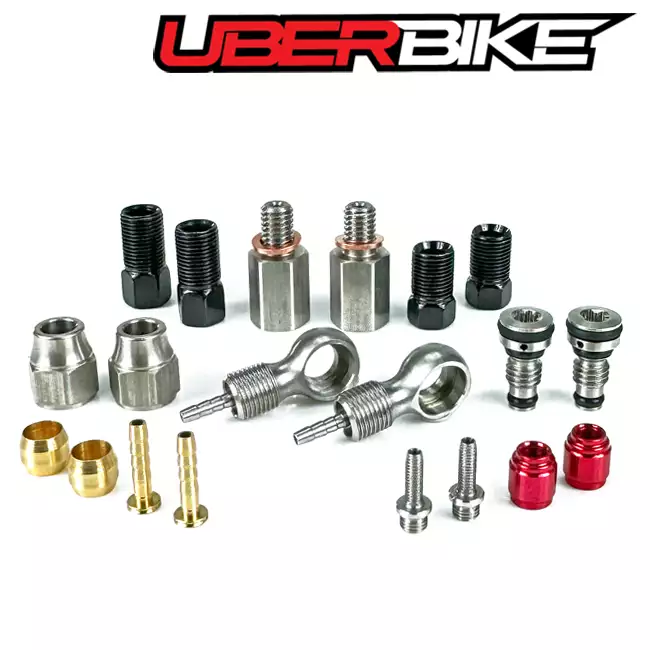 Uberbike SRAM Compatible Hydraulic MTB / Road Bike Kevlar Brake Hose Fitting Kit.