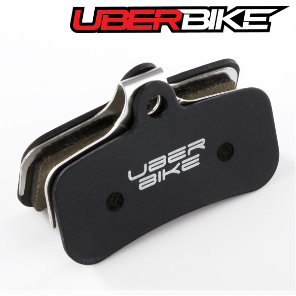 Black Semi Metallic Uberbike Finned insert disc brake pads.