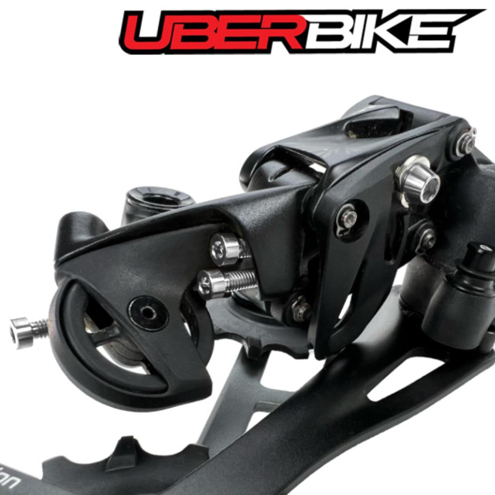 Titanium SRAM Rear Derailleur Bolt Upgrade Kit - Limit Screws / B-Screw - Cable Clamp Bolt - Raw.
