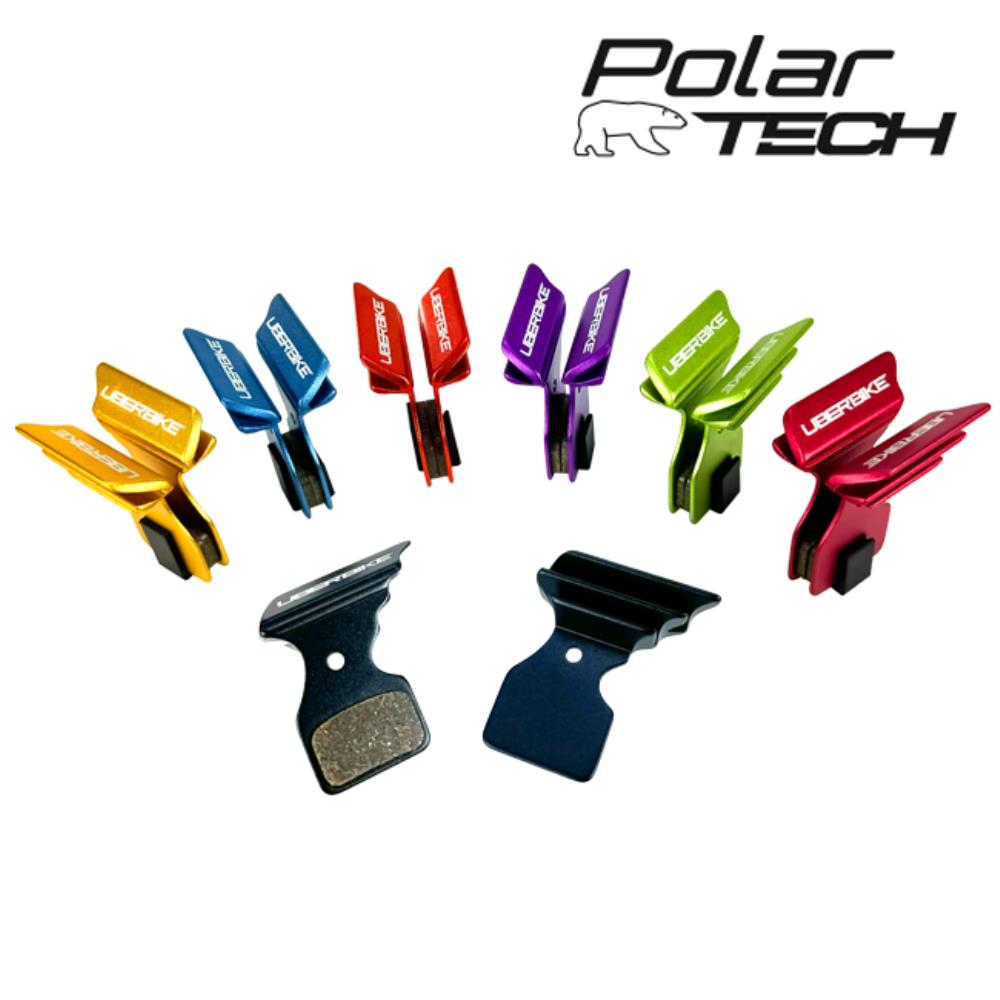 Uberbike Shimano GRX BR-810, BR-RX400, Tiagra BR-4770 Flatmount Caliper Polar-Tech Finned Disc Brake Pads - all colours