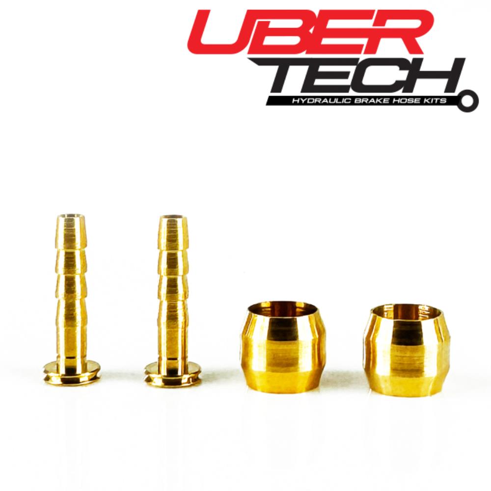 Uberbike Uber-Tech Brass Compression Olive and Hose Insert Kit.