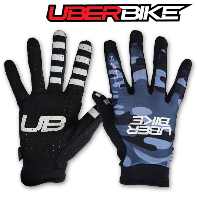 Uberbike Flatout Urban Camo Gloves - blue.
