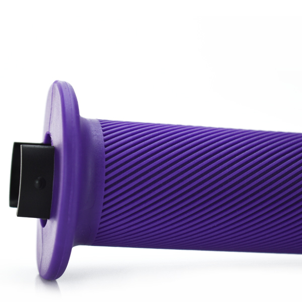 Uberbike flange Grip end close up - purple colour.
