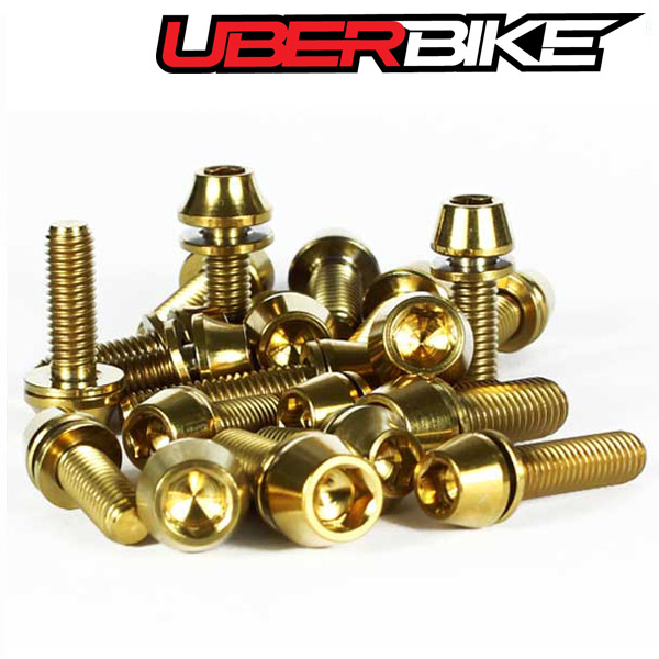 12 x Uberbike 6AI4V Aerospace Grade Titanium Rotor Bolt Kit Gold 12 x Uberbike 6AI4V Aerospace Grade Titanium Rotor Bolt Kit Gold