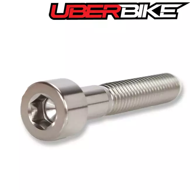 Uberbike Titanium Aheadset Preload Upgrade Bolt - in Raw Polished colour. 