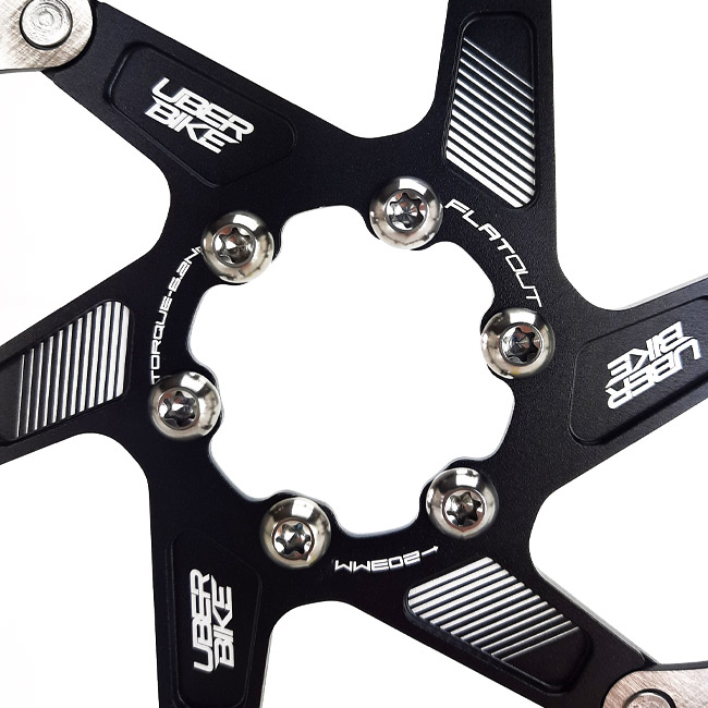 Uberbike 12 Piece Titanium Disc Brake Rotor Bolt Upgrade Kit - in Raw Polished.