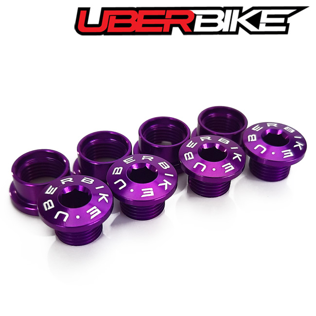 4 purple Uberbike Alloy chainring bolts.