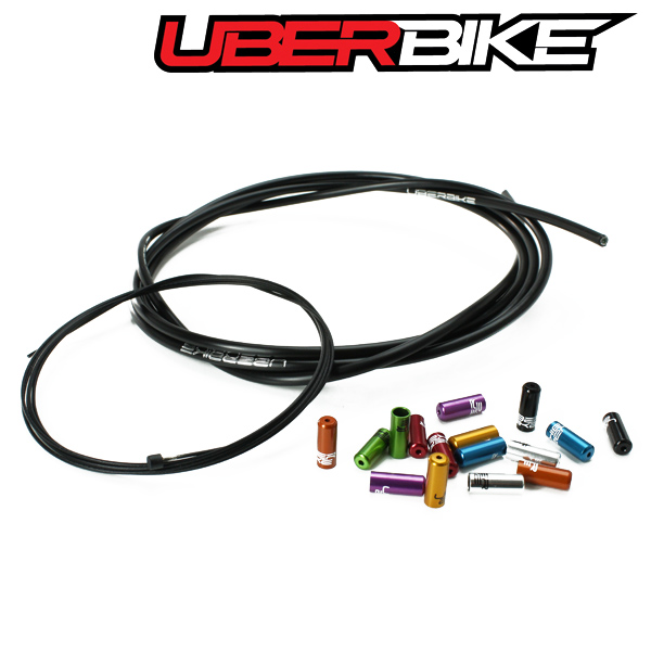 Uberbike Black Dropper Post Cable kit builder with choices of colours for ferrules.