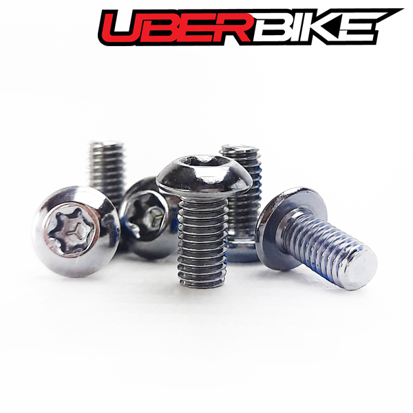 Uberbike Steel Rotor Bolts - raw colour.